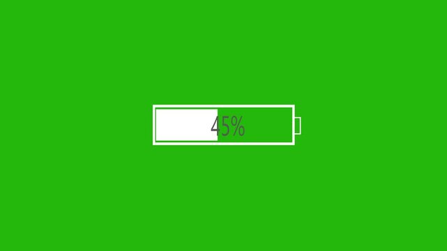 0-100 percent Battery animation 4K, battery charging and persent
