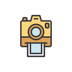 Stylized Instant Camera Icon Depicting Photography And Retro Style