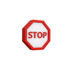 3D Render of a Stop Traffic Sign