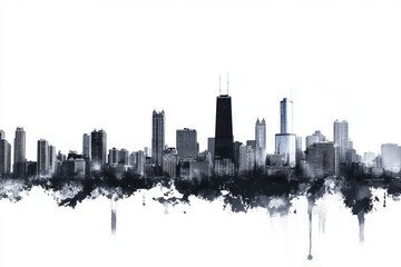 Obraz premium Abstract cityscape of Chicago skyline
