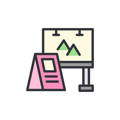 Depiction Of Roadside Billboard And Display Sign For Advertising Media