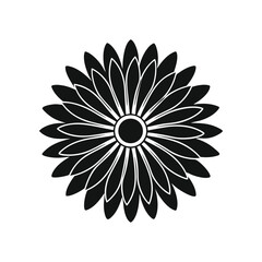 Minimal gerbera flower silhouette logo vector illustration on white 