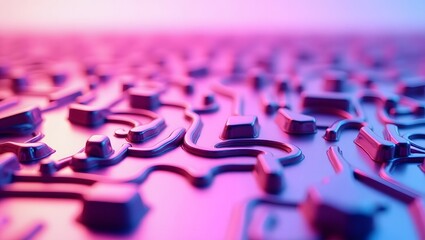 Abstract Circuit Board: A vibrant and intricate circuit board design, radiating futuristic appeal with its glowing neon color palette.