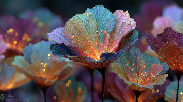 Fibonacci Bloom: Nature's Geometric Symphony. Generative AI