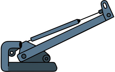 Hydraulic Crane Arm Vector Illustration, Flat Industrial Lifting Equipment