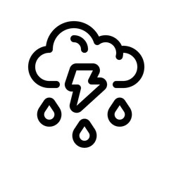 Thunderstorm Line Icon. Single icon, line vector icon