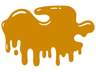 Dripping liquid vector illustration with a smooth, stylized flow effect, resembling honey or paint splatter, perfect for food, art, or creative background themes.