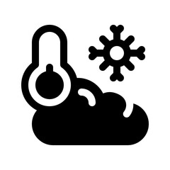 Cold Weather Glyph Icon. Single icon, glyph vector icon