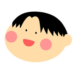 センター分けの人のイラスト