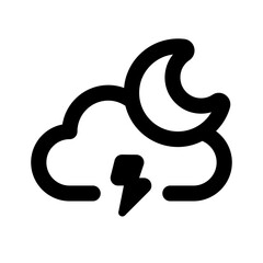 Night Storm Simple Line Icon. Single icon, line vector icon