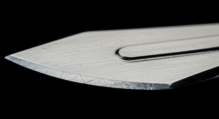 Close-up of a Surgical Scalpel Blade: Precision Engineering and Medical Instrument