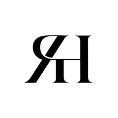 Elegant Monogram: A sleek and sophisticated monogram, with intertwined RH letters.