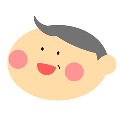 シンプルな白髪の中年男性のイラスト