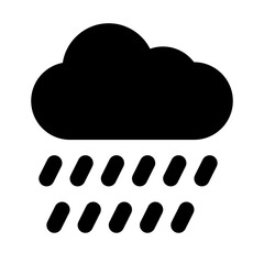 Showery Rain Simple Glyph Icon. Single icon, glyph vector icon