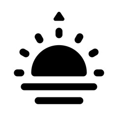 Sunrise Simple Glyph Icon. Single icon, glyph vector icon