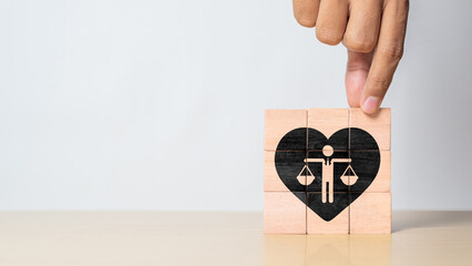 Ethical corporate culture concept. Ethics inside human heart. Business integrity and moral. Placing...