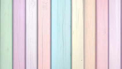 Pastel-colored wooden planks arranged vertically (1)