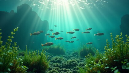 School Of Fish In An Underwater Scene