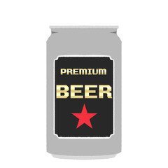 缶ビールのシンプルなイラスト