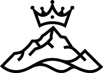 Minimalist Victory Crown Mountain Logo. 
