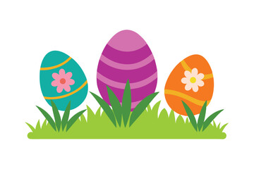 easter eggs and flowers