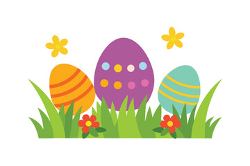 easter eggs and flowers