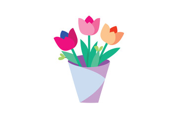 vector illustration of tulip