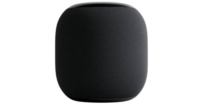 A smart speaker with intelligent voice, modern speaker with smart voice, smart speaker with intelligent voice system, voice-operated smart audio device, on a transparent backgrounds