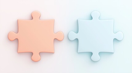Obraz premium teamwork Puzzle Piece Two puzzle pieces fitting together perfectly, representing teamwork and problem solving