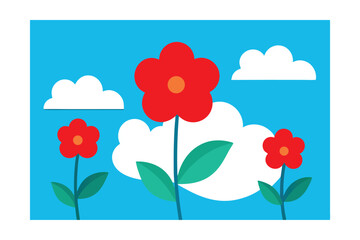 Fototapeta premium flowers and butterflies