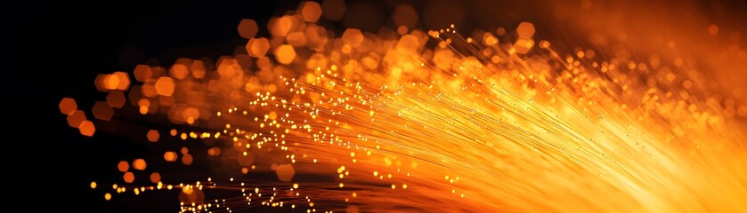 Fiery stream of incandescent light particles.