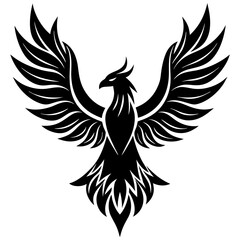 Obraz premium Mythical Phoenix Bird Vector Logo
