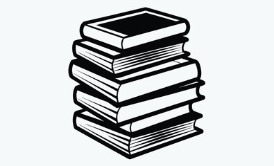 Books stack, Education icon, Study materials
