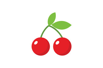 cherry on white background