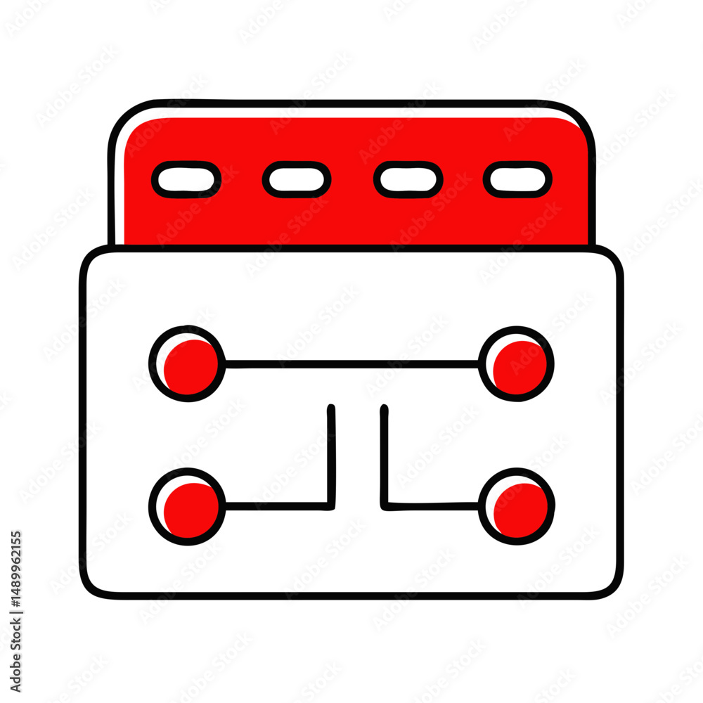 Poster red data input box icon, for website design
