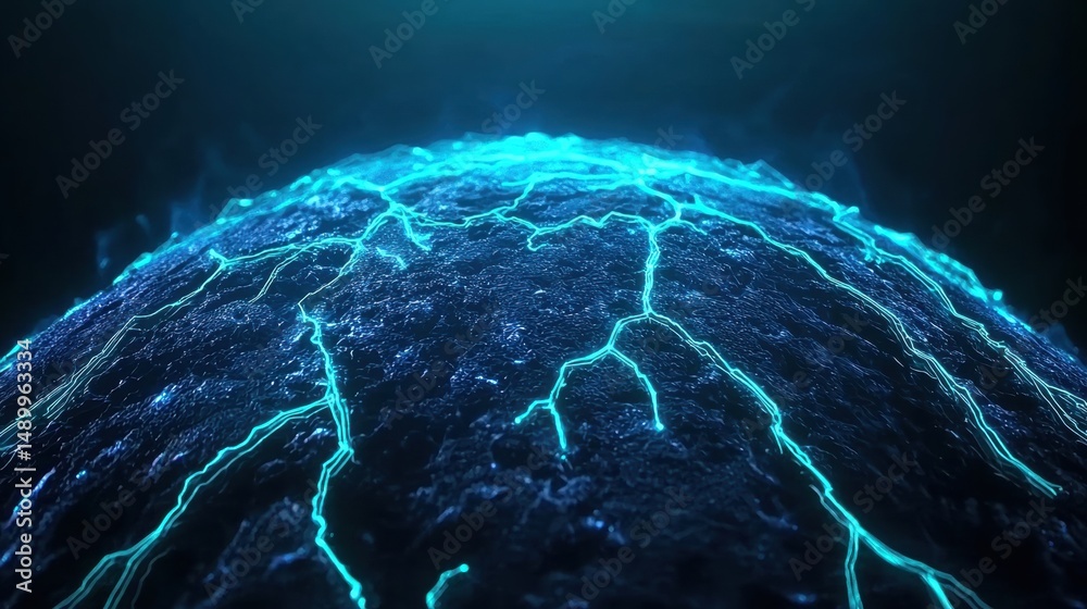 Poster global network nodes connection network nodes with animated connections, visualizing real time data 