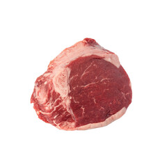 beef tenderloin steak, raw meat, cutout.