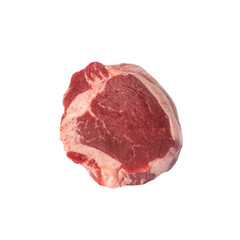beef tenderloin steak, raw meat, cutout.