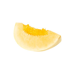 Cantaloupe sliced cutout, full depth of field.