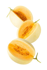 Falling Cantaloupe cutout, full depth of field.