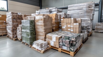 Warehouse Inventory Pallets of Goods