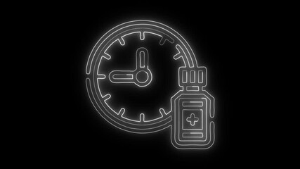 Medication Timing Icon HD Video black background