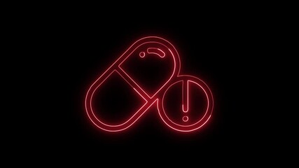 Medication Warning Icon HD Video black background