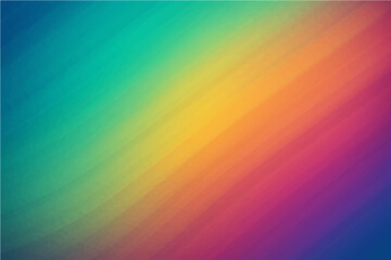 Obraz premium Abstract colorful background with lines showcases a bright rainbow gradient of blue, green, yellow, orange, and pink hues in a digital illustration with a blurred motion texture