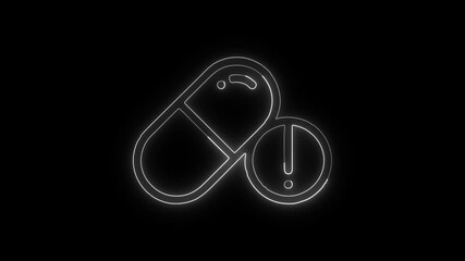 Medication Warning icon HD Video black background