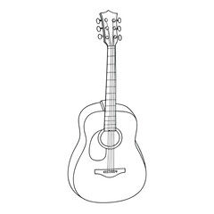 Naklejka premium Line drawing of acoustic guitar. Adobe Illustrator Artwork