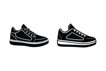 sneakers sketch icon vector silhouette illustration