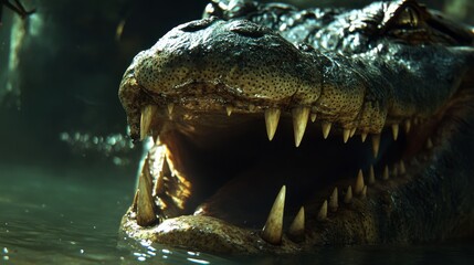 Obraz premium Alligators with strong teeth and jaws are kept in the US for people to see. 