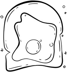 Sunny Side Up on Toast On Transparent Background 