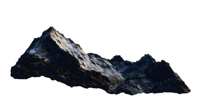 mountain on transparent background with cut out sky
